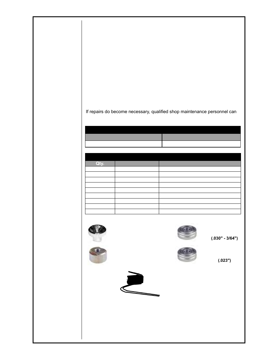 Periodic maintenance, Maintenance tools, Recommended spare parts list | MK Products Cobra SX User Manual | Page 13 / 28