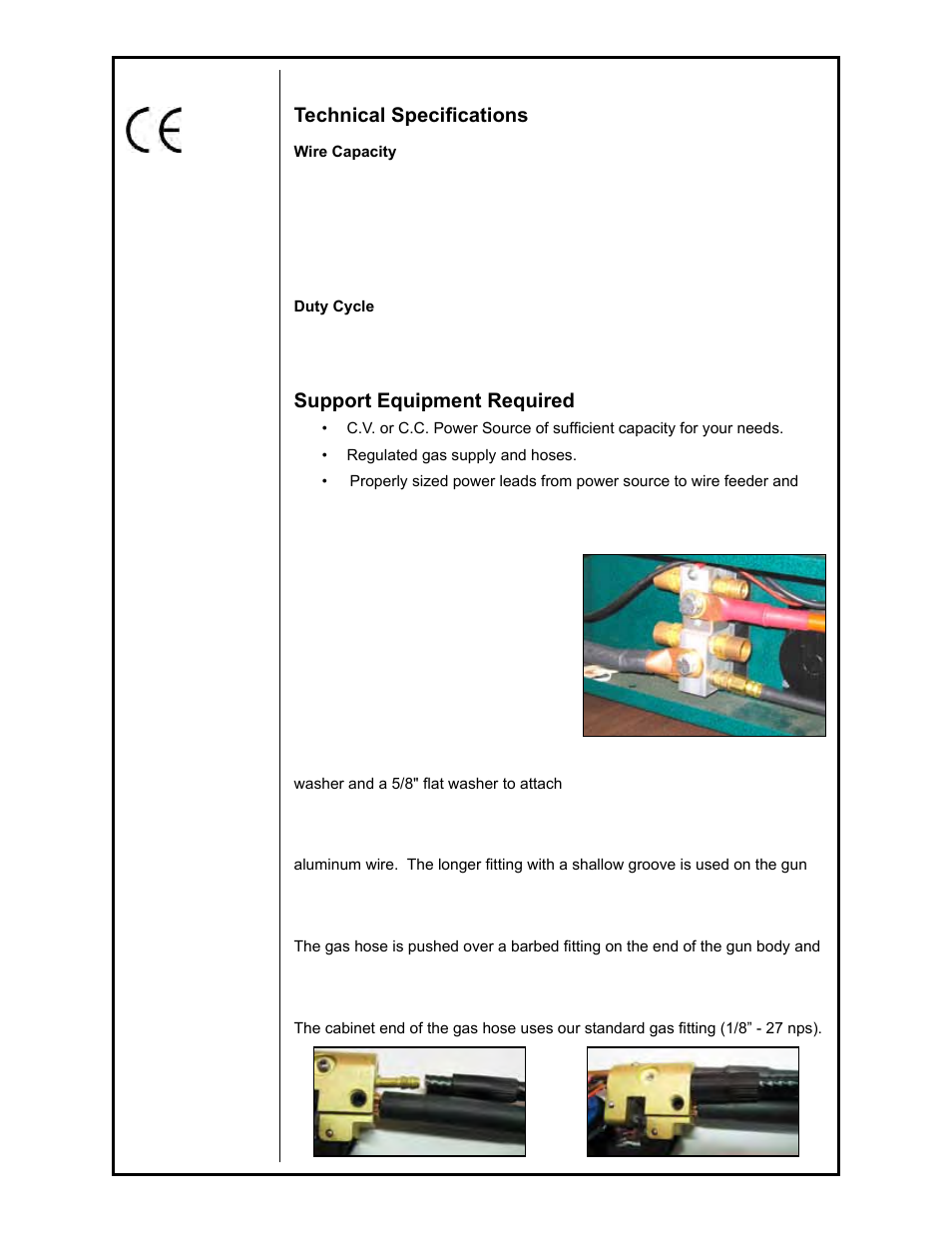 Technical specifications, Support equipment required, Gun lead connections | MK Products Cobra SX User Manual | Page 9 / 28
