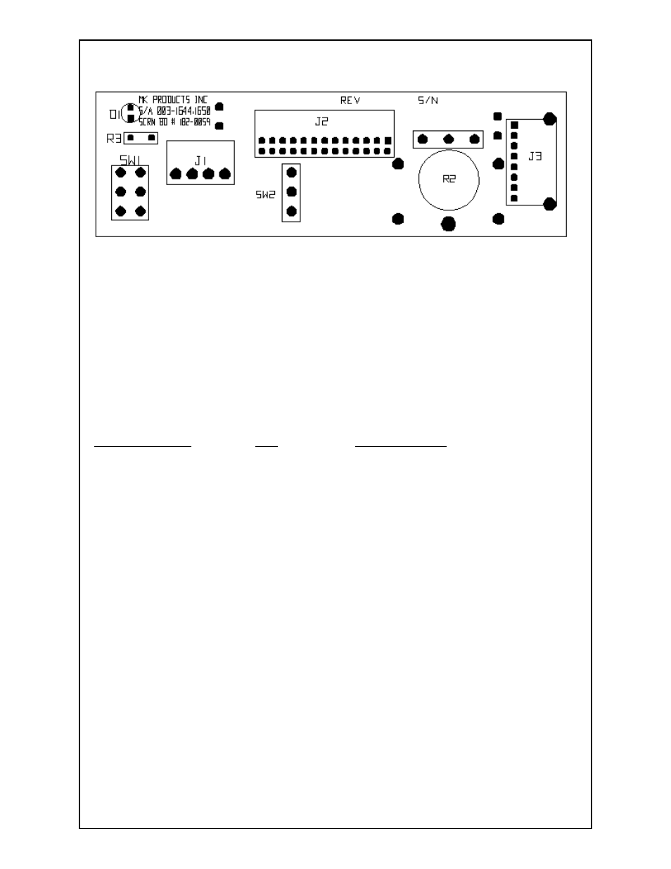 Section 16 front panel p.c. board layout, Front panel p.c. board parts list | MK Products WC-1-110 User Manual | Page 20 / 26