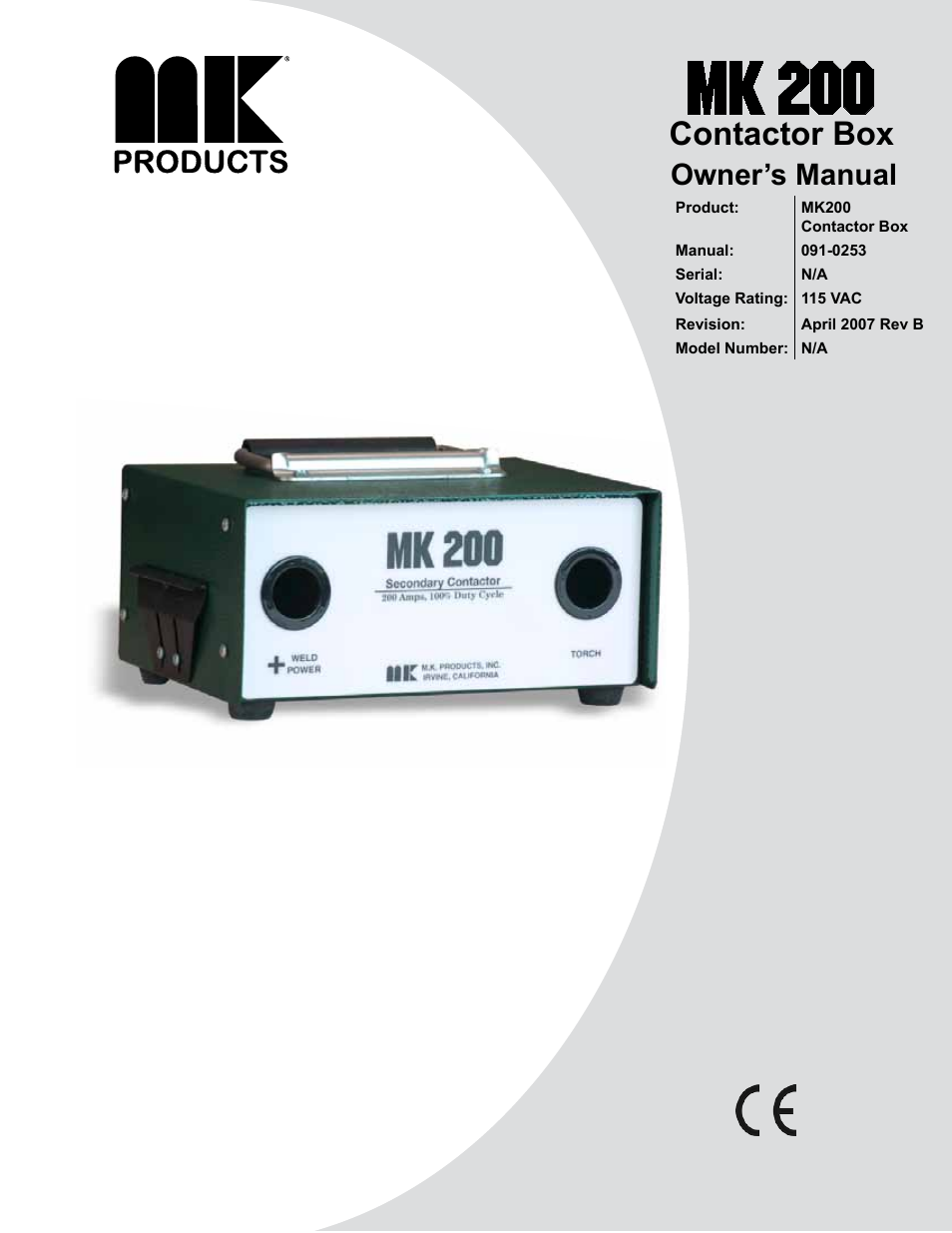 MK Products MK200 User Manual | 20 pages