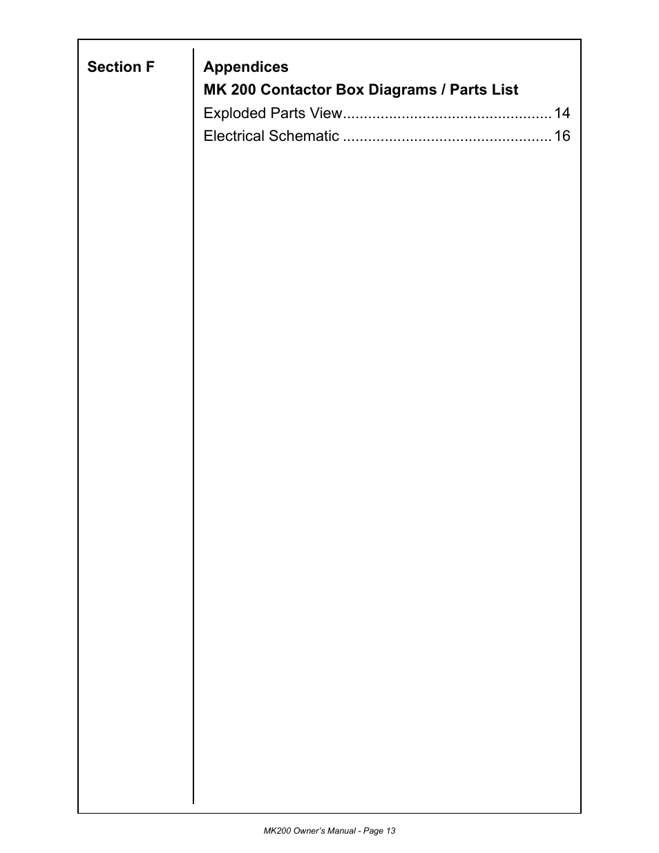 MK Products MK200 User Manual | Page 13 / 20