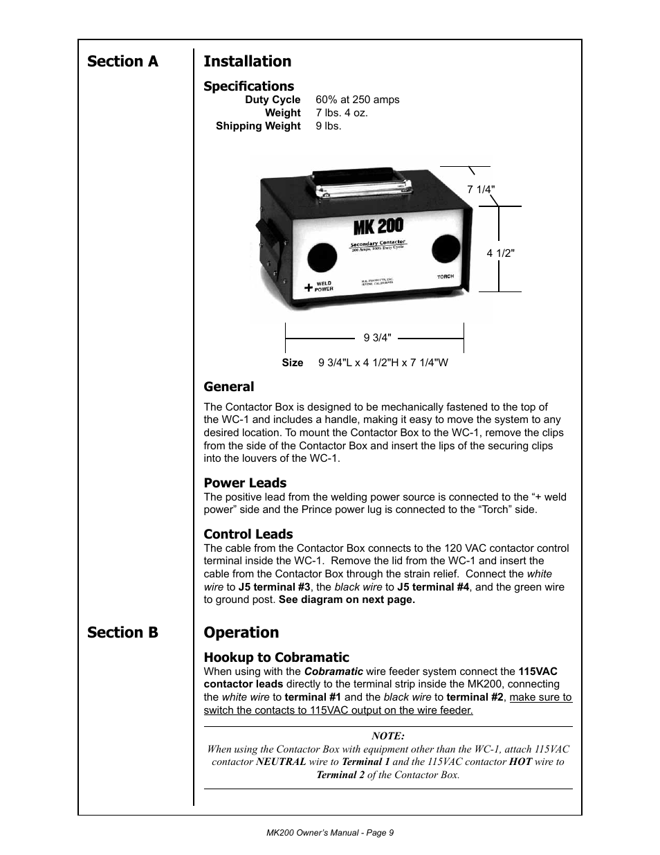 MK Products MK200 User Manual | Page 9 / 20