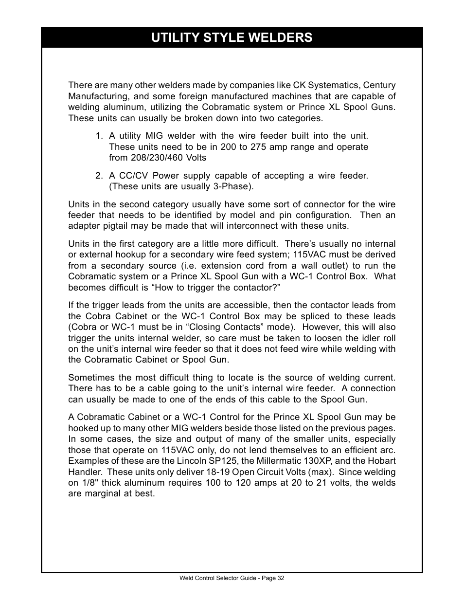 Utility style welders | MK Products Weld Control User Manual | Page 39 / 45