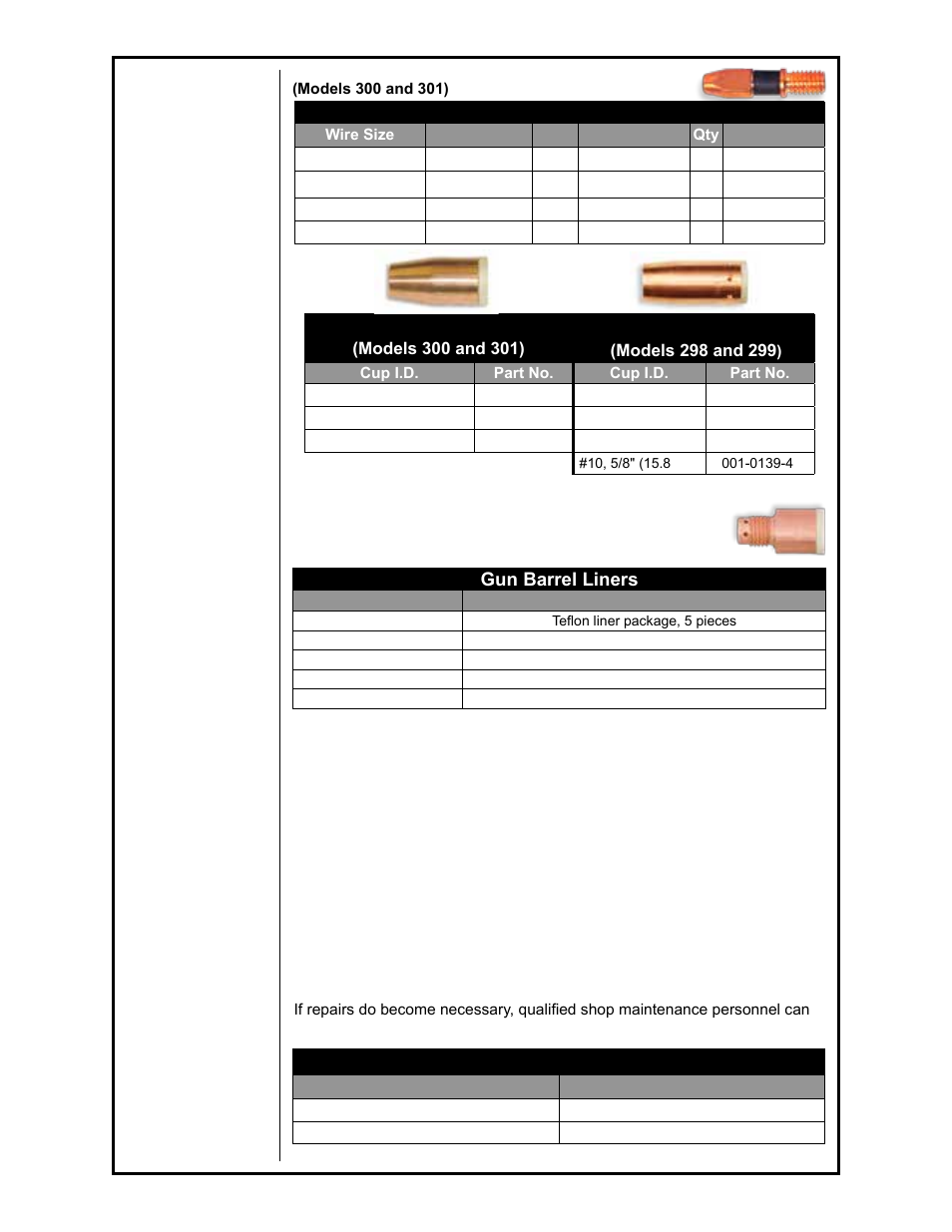 Periodic maintenance, Gun barrel liners, Max cups | Classic cups, Maintenance tools, Spring loaded contact tip - 3/8” diameter | MK Products Cobra MX User Manual | Page 13 / 41