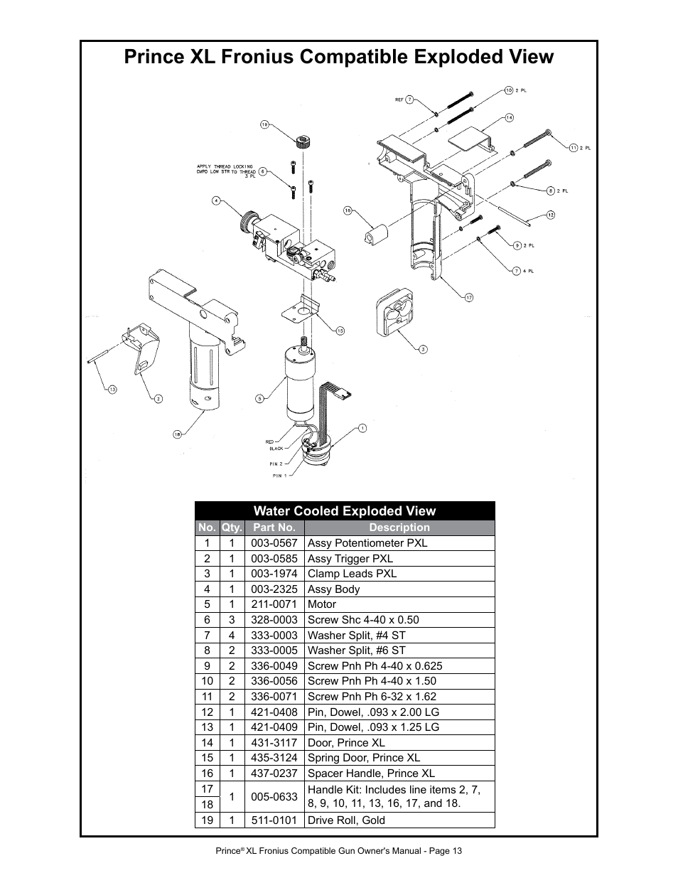 Prince xl fronius compatible exploded view | MK Products Prince XL Fronius Com ACWC User Manual | Page 20 / 39