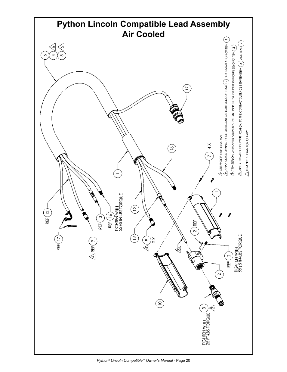 Python lincoln compatible lead assembly air cooled | MK Products Python LE Compatible ACWC User Manual | Page 29 / 43