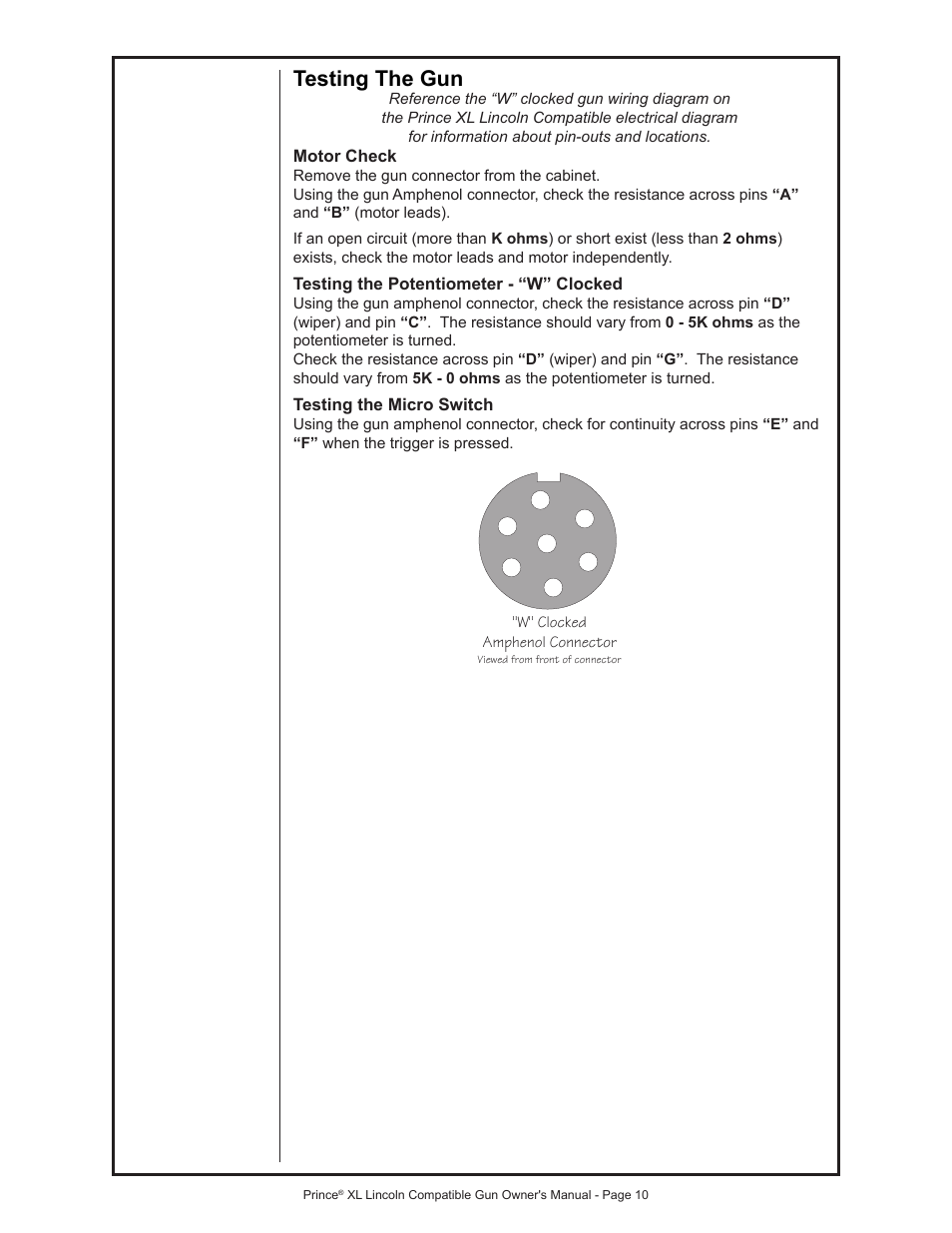 Testing the gun | MK Products Prince XL LE Com ACWC User Manual | Page 17 / 41