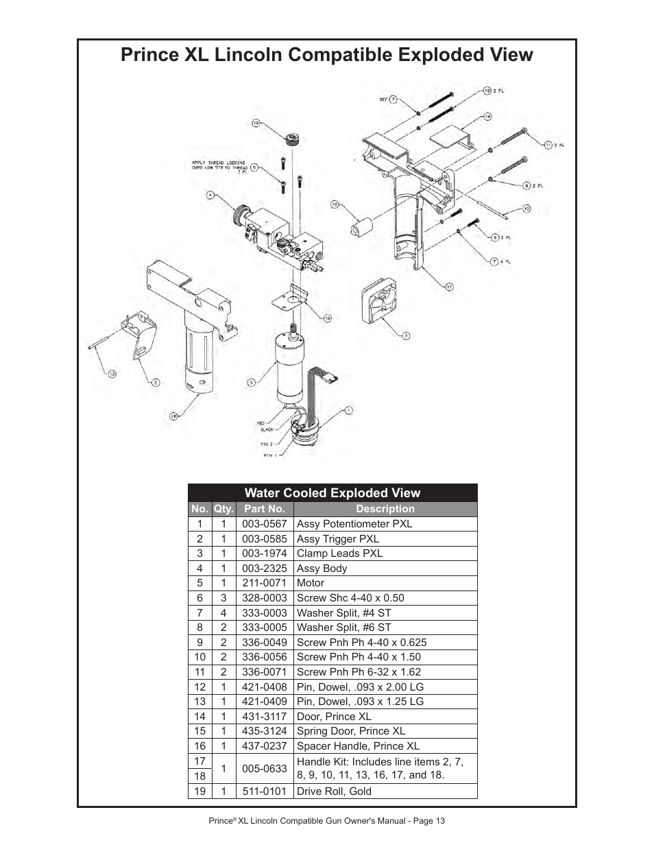 Prince xl lincoln compatible exploded view | MK Products Prince XL LE Com ACWC User Manual | Page 20 / 41