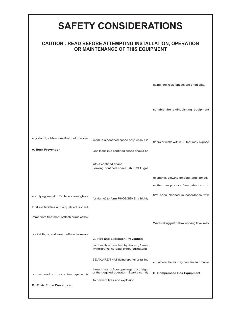 Safety considerations, Electric arc welding equipment | MK Products Cobra SX LE Com AC only User Manual | Page 5 / 30