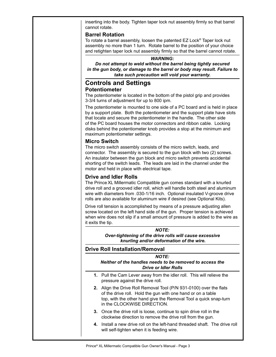 Controls and settings | MK Products Prince XL MM Com ACWC User Manual | Page 10 / 39