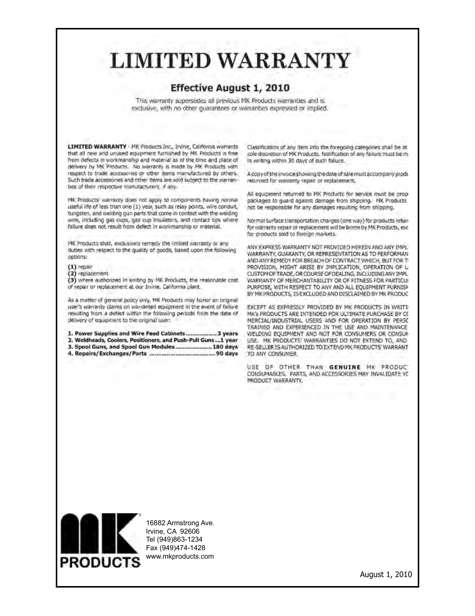 MK Products Prince XL MM Com ACWC User Manual | Page 37 / 39