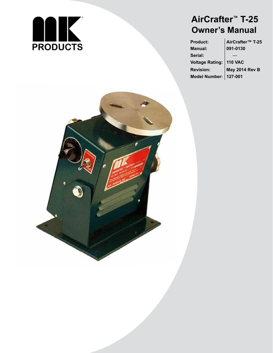 MK Products Positioner 1/AirCrafter T-25 User Manual | 17 pages