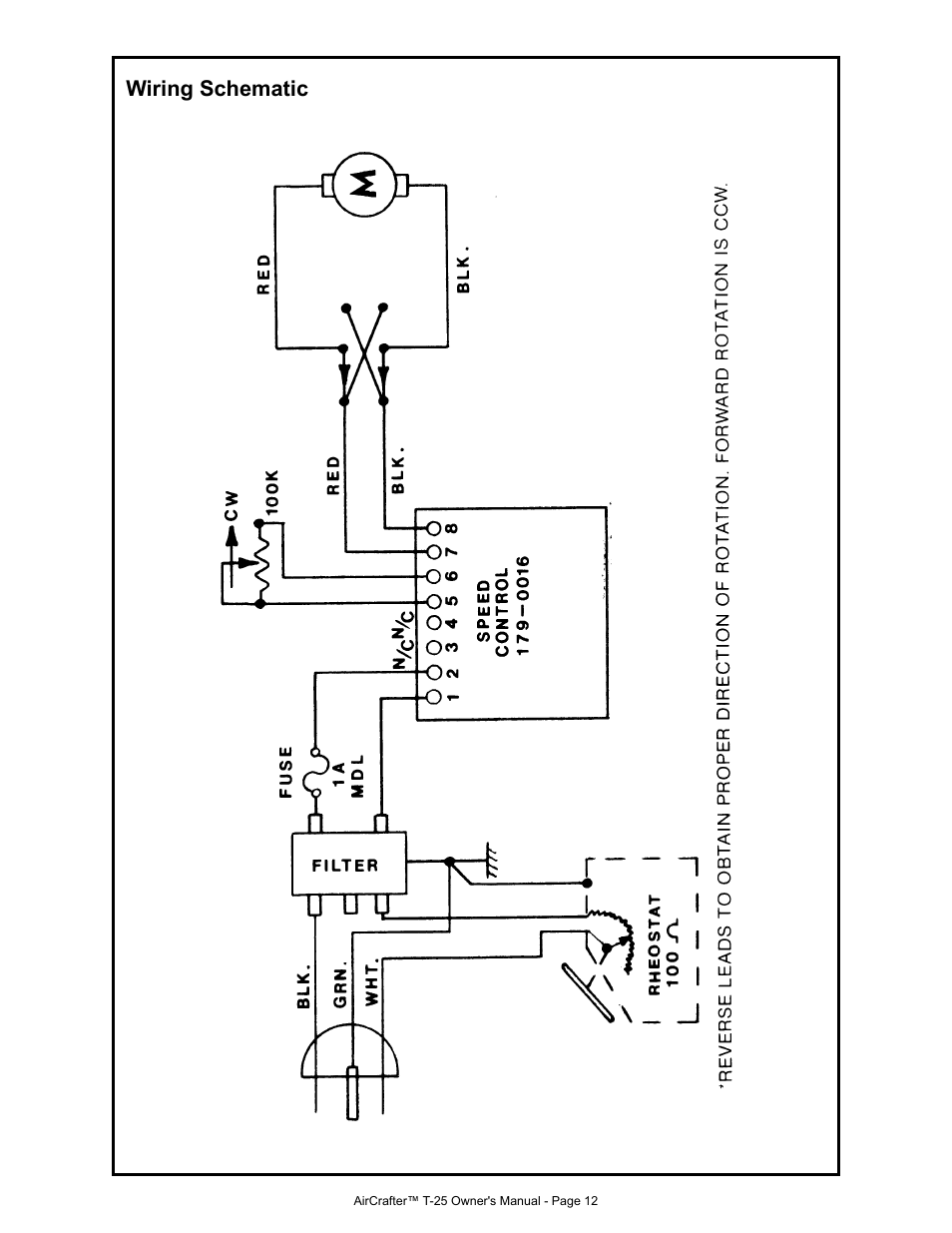 Wiring schematic | MK Products Positioner 1/AirCrafter T-25 User Manual | Page 12 / 17