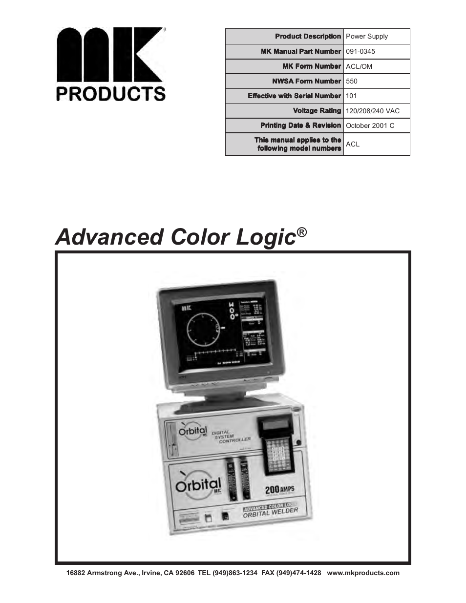 MK Products Advanced Color Logic Rev.C User Manual | 55 pages