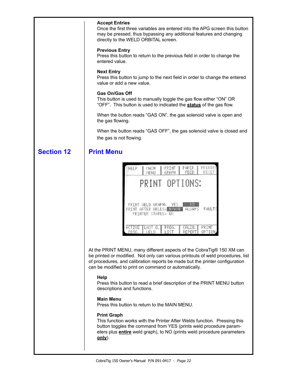 MK Products CobraTig 150 XM User Manual | Page 22 / 32