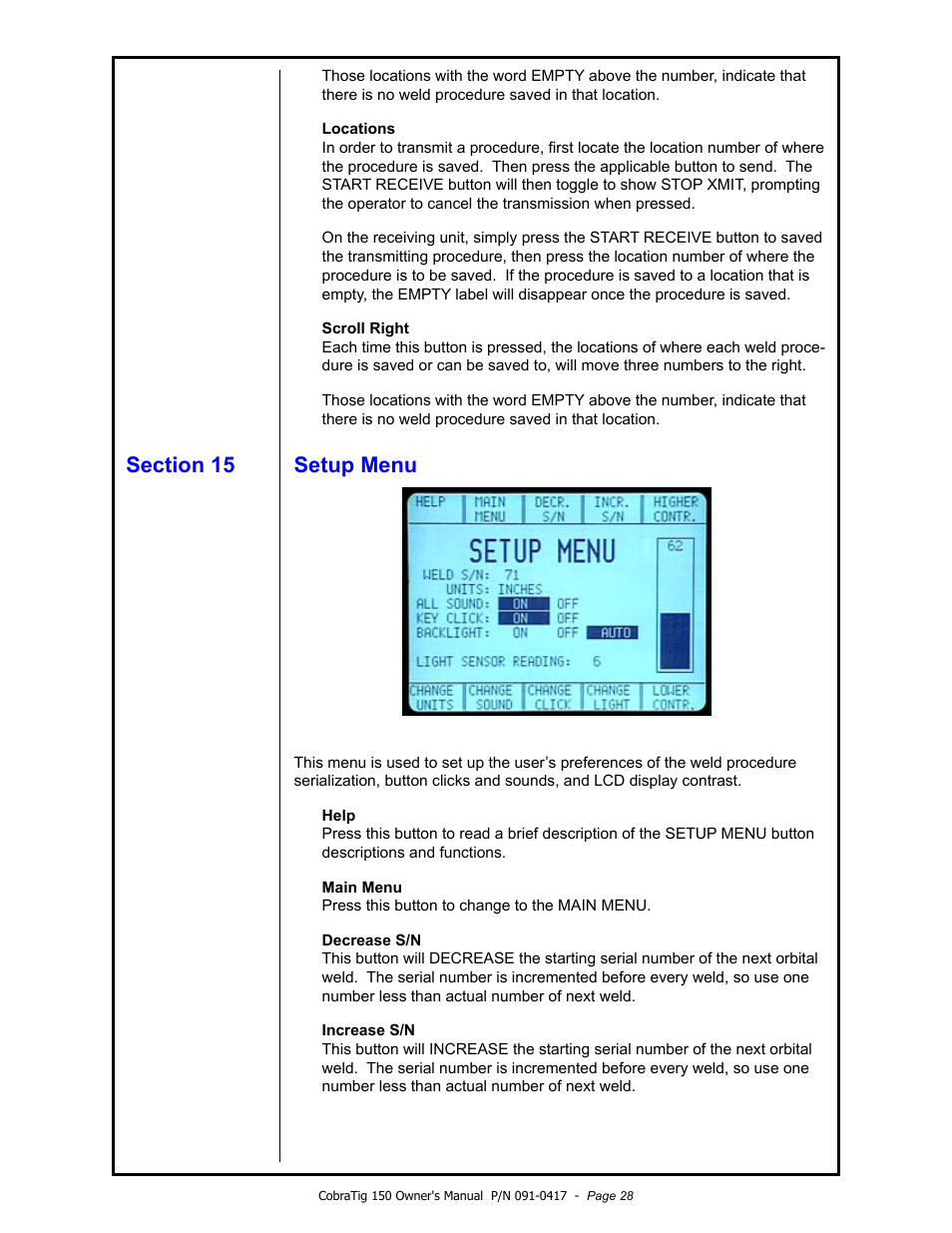 MK Products CobraTig 150 XM User Manual | Page 28 / 32