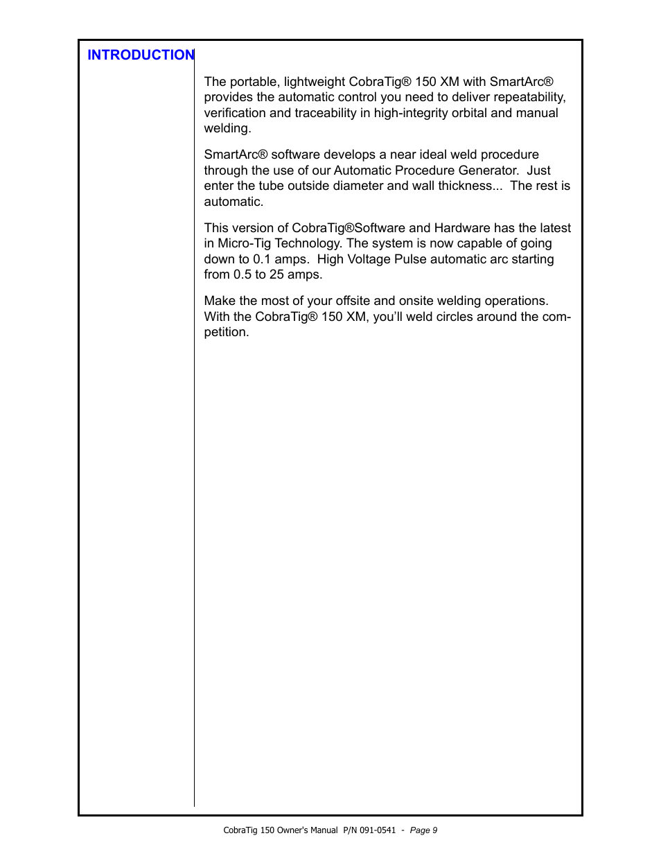 MK Products CobraTig 150 XM User Manual | Page 9 / 32