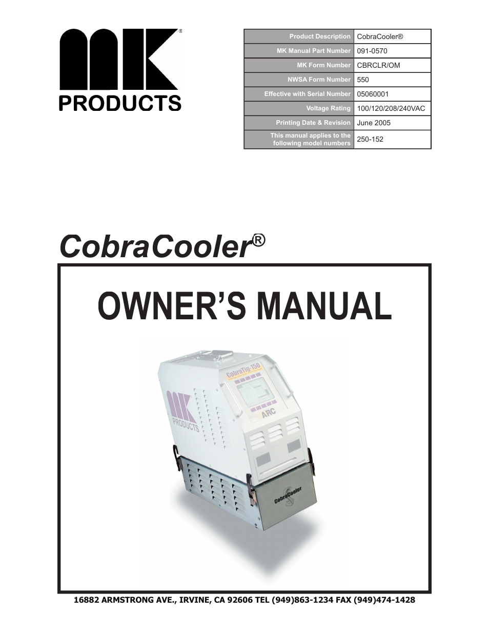 MK Products CobraCooler 2005 User Manual | 14 pages