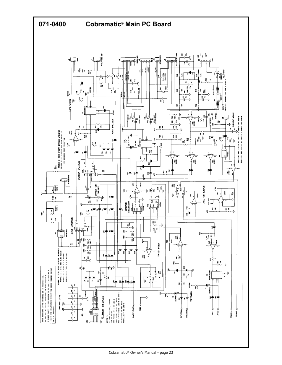 0400 cobramatic, Main pc board | MK Products Cobramatic 120 VAC V6 User Manual | Page 31 / 40