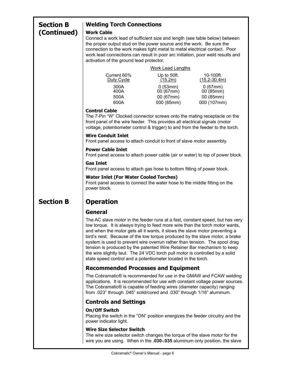 MK Products Cobramatic 42VAC User Manual | Page 12 / 38