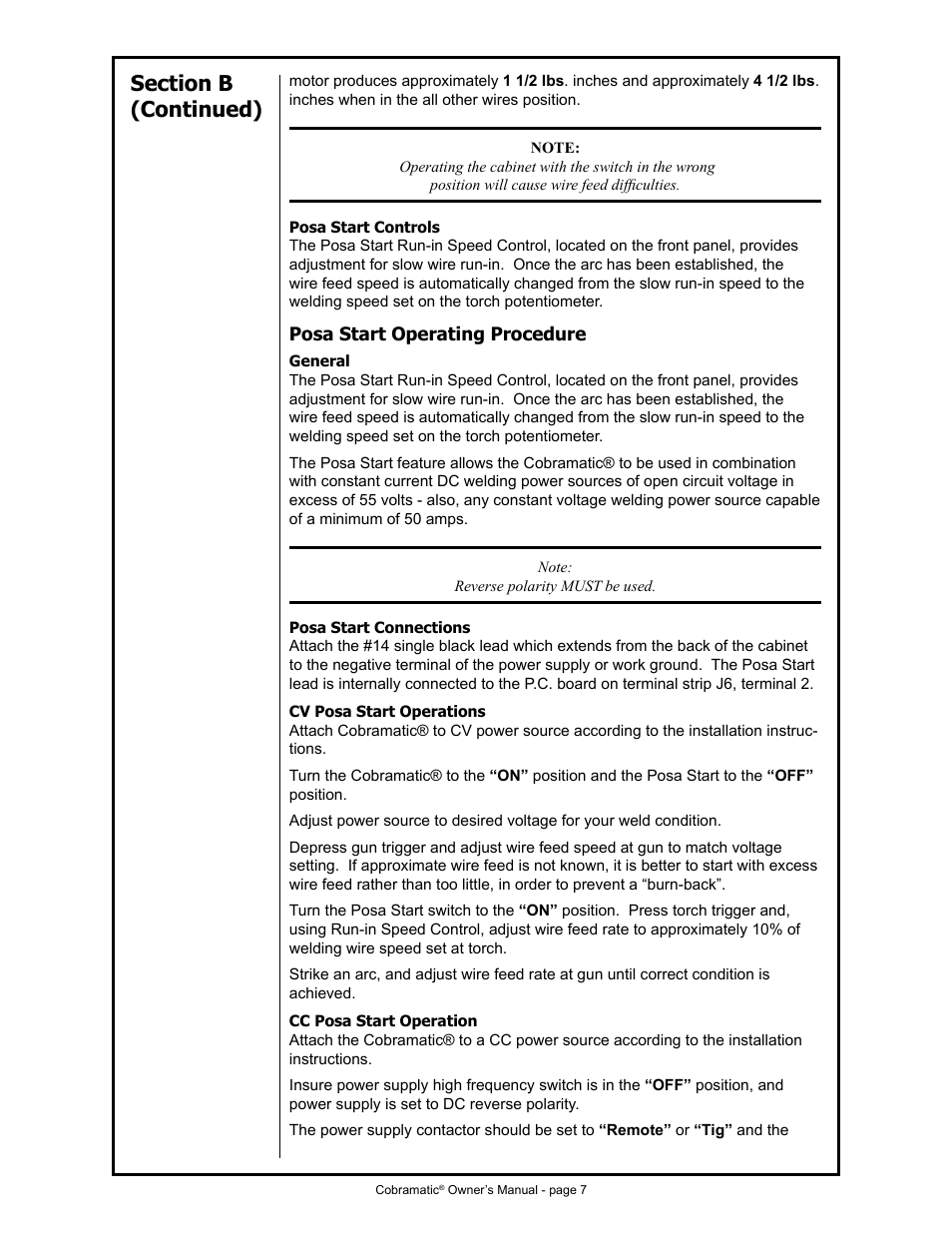 MK Products Cobramatic 42VAC User Manual | Page 13 / 38