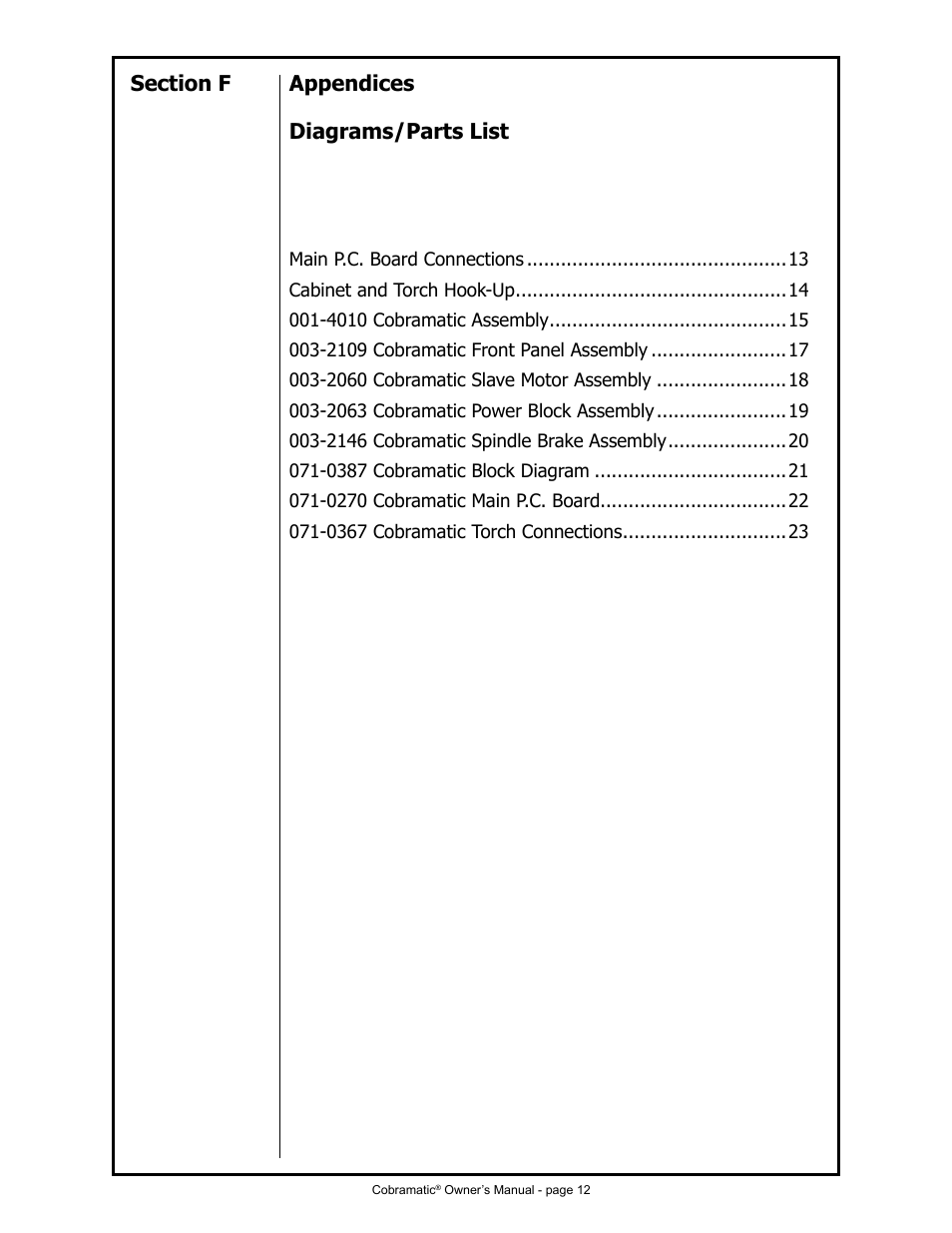 MK Products Cobramatic 42VAC User Manual | Page 18 / 38