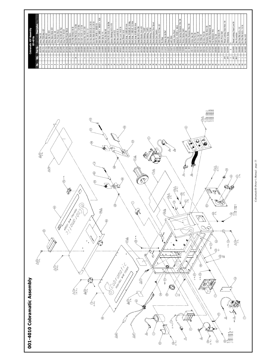 4010 cobramatic assembly | MK Products Cobramatic 42VAC User Manual | Page 21 / 38