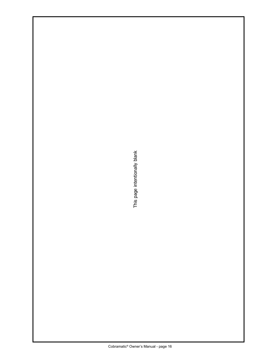 This page intentionally blank | MK Products Cobramatic 42VAC User Manual | Page 22 / 38