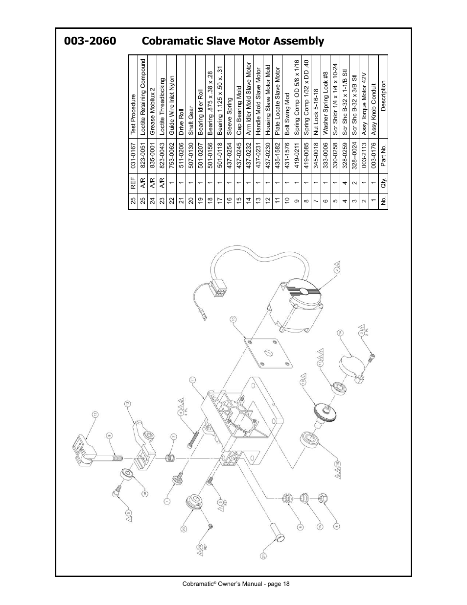 2060 cobramatic slave motor assembly | MK Products Cobramatic 42VAC User Manual | Page 24 / 38