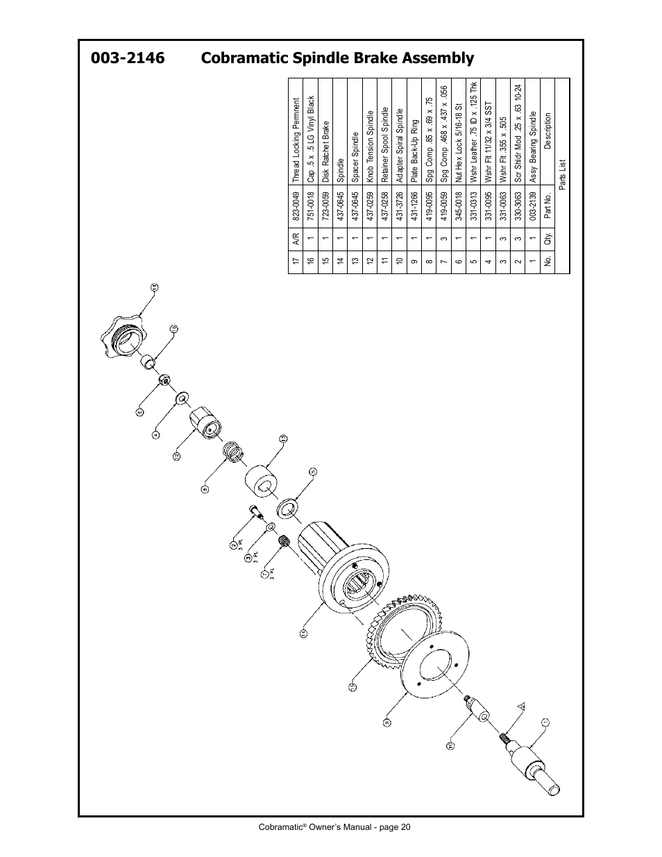 2146 cobramatic spindle brake assembly | MK Products Cobramatic 42VAC User Manual | Page 26 / 38