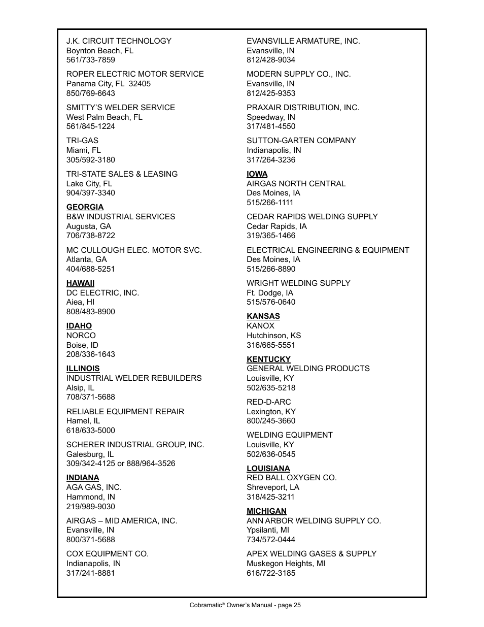 MK Products Cobramatic 42VAC User Manual | Page 31 / 38