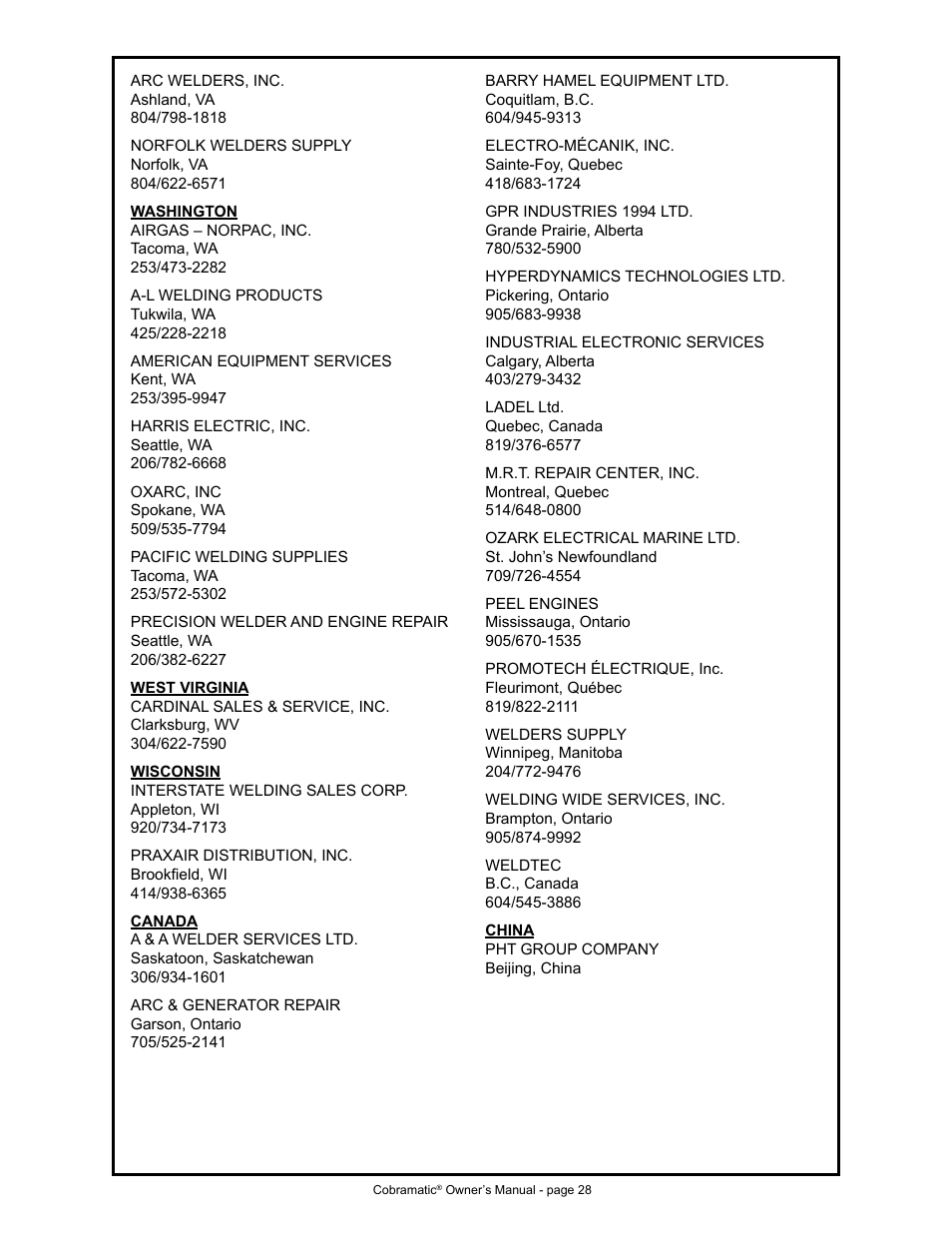 MK Products Cobramatic 42VAC User Manual | Page 34 / 38