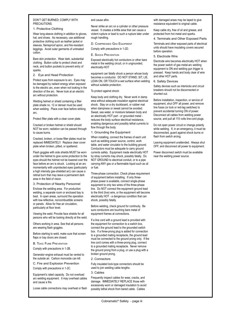 MK Products Cobramatic 42VAC User Manual | Page 5 / 38