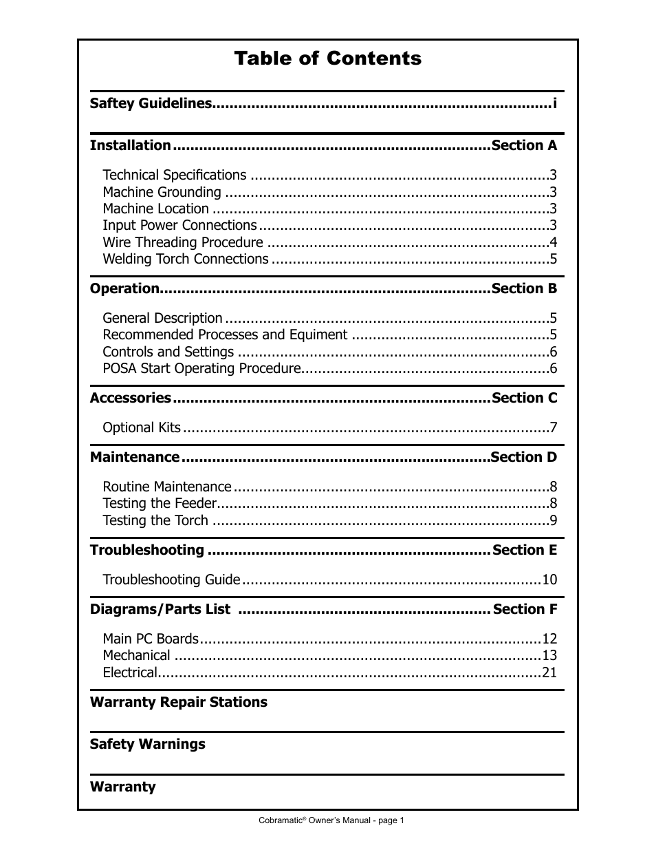 MK Products Cobramatic 42VAC User Manual | Page 7 / 38