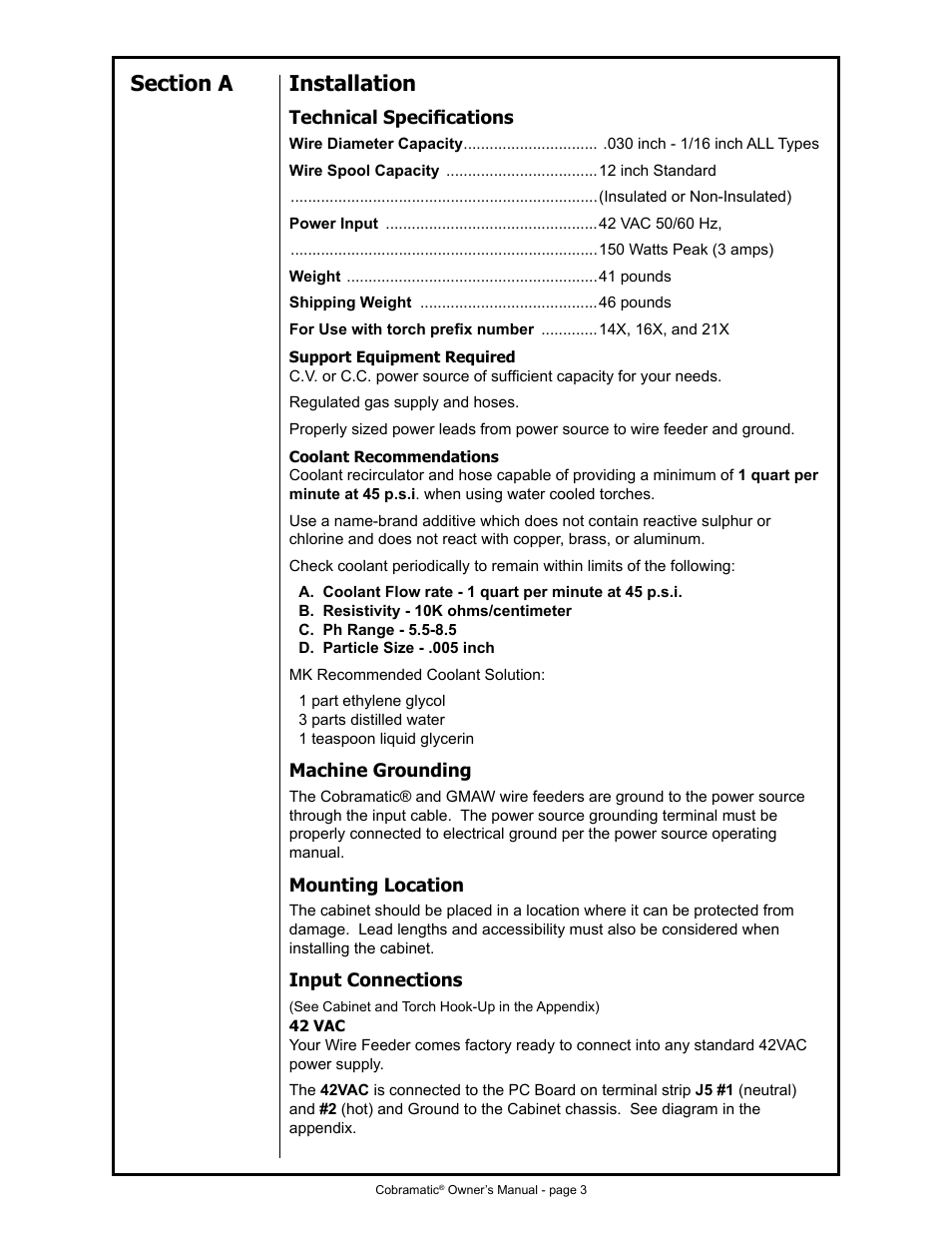 MK Products Cobramatic 42VAC User Manual | Page 9 / 38