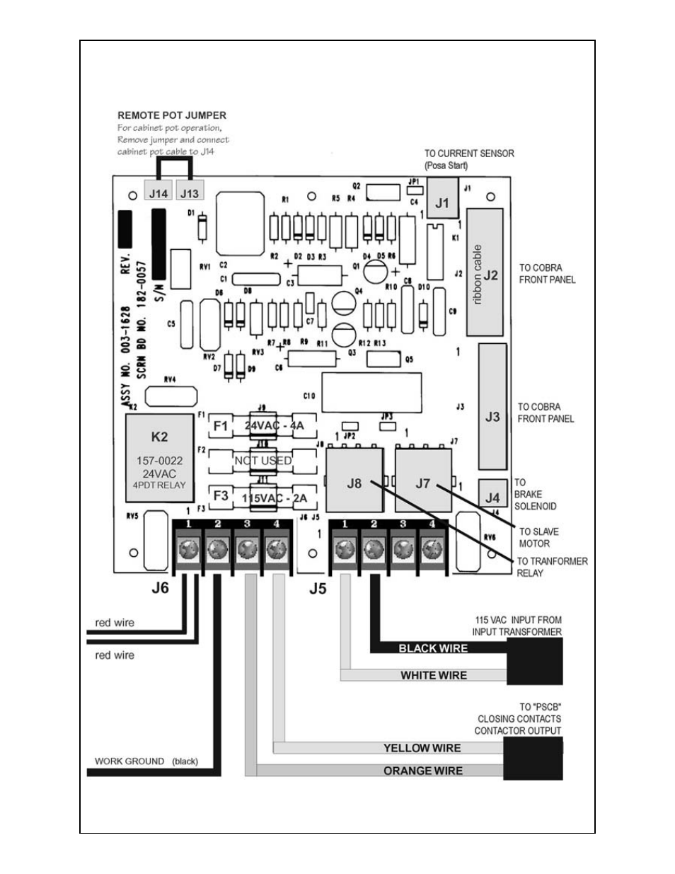 Standard connections - main pc board | MK Products CobraMig 260 PS/Feeder User Manual | Page 38 / 62
