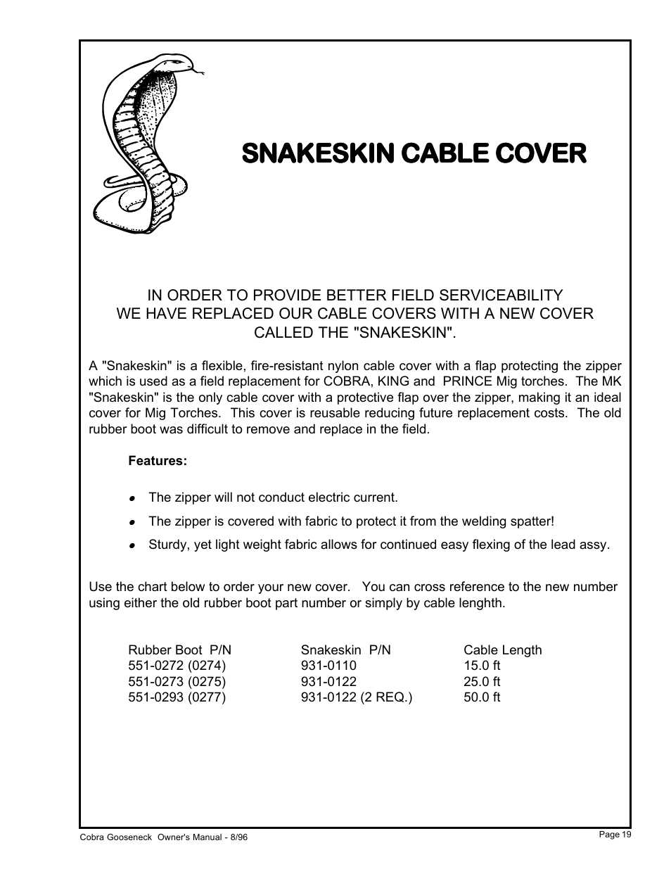 MK Products Cobra System III Gooseneck User Manual | Page 24 / 26