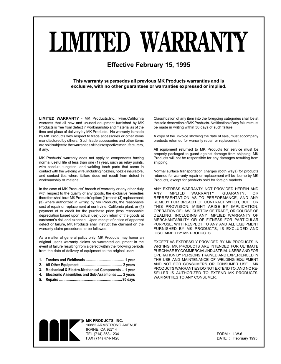 MK Products Cobra System III Gooseneck User Manual | Page 25 / 26