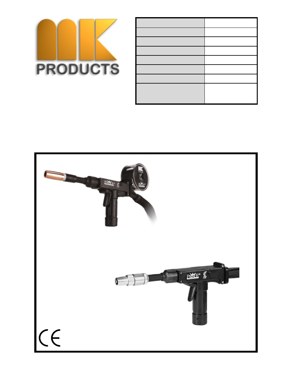 MK Products Prince XL/Spool Gun User Manual | 41 pages