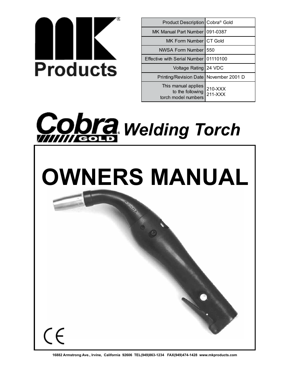 MK Products Cobra Gold Gooseneck User Manual | 41 pages