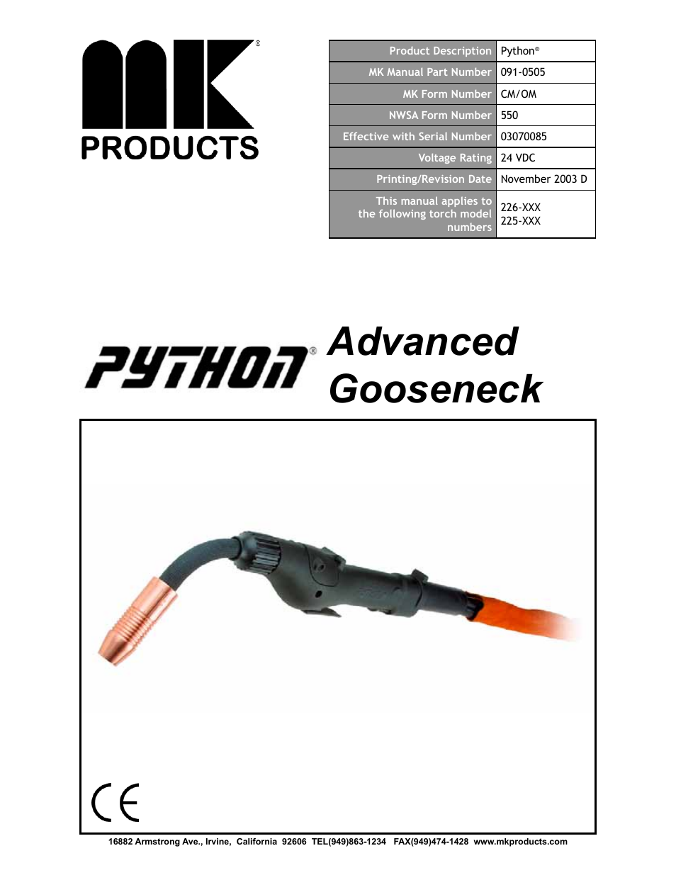 MK Products Python Rev.D User Manual | 40 pages