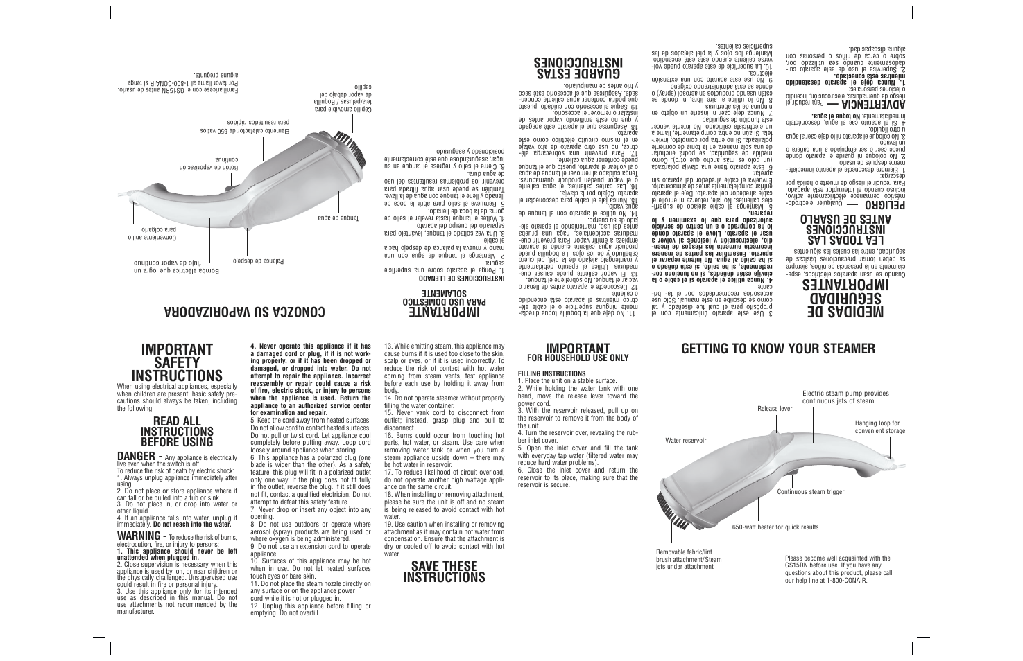 Conair GS15RN User Manual | 2 pages