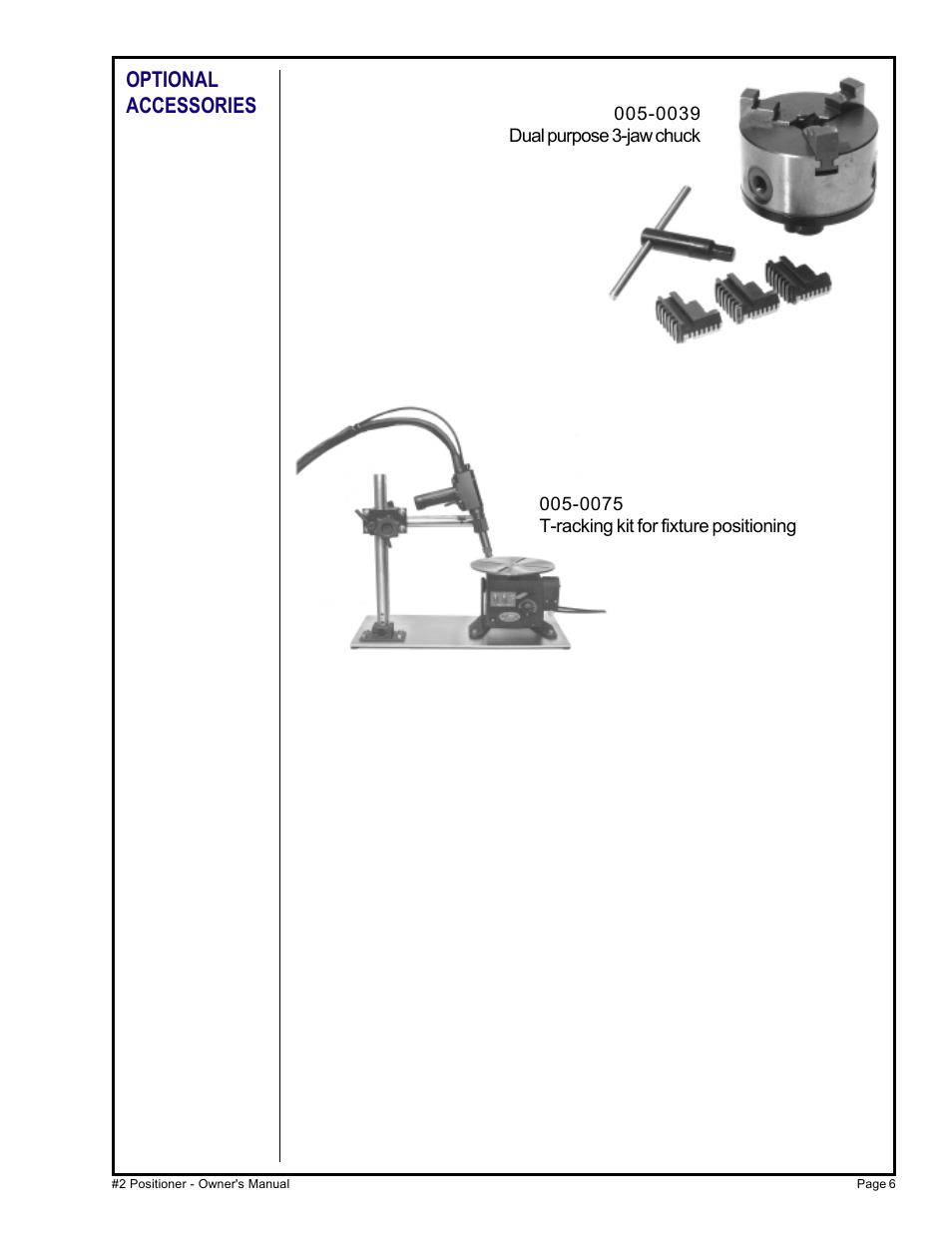 Optional accessories | MK Products Positioner #2 User Manual | Page 13 / 15