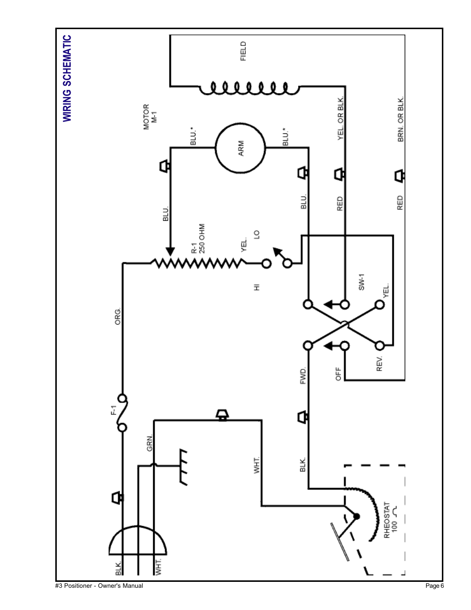 Wiring schematic, Wiring schemat ic | MK Products Positioner #3 User Manual | Page 11 / 14