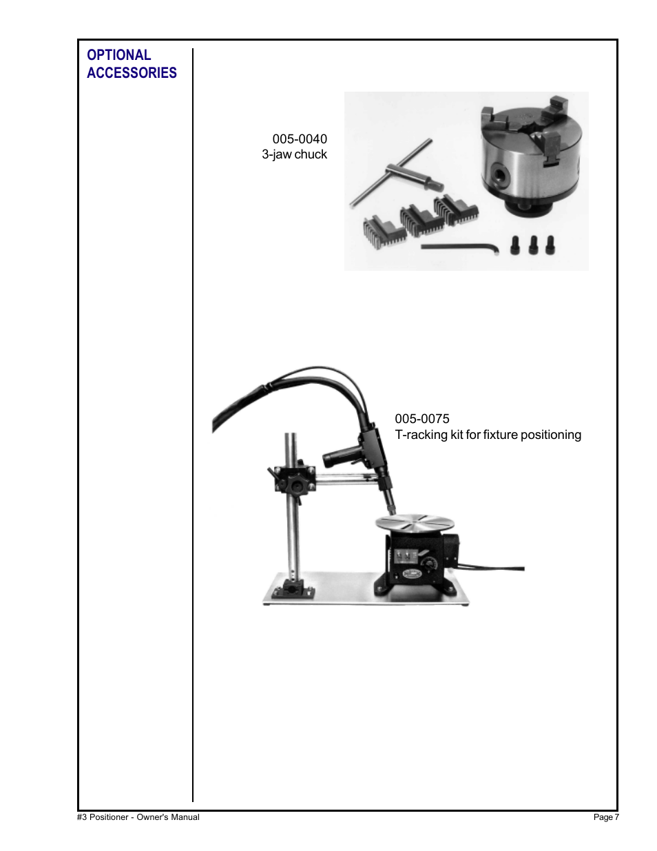 Optional accessories | MK Products Positioner #3 User Manual | Page 12 / 14