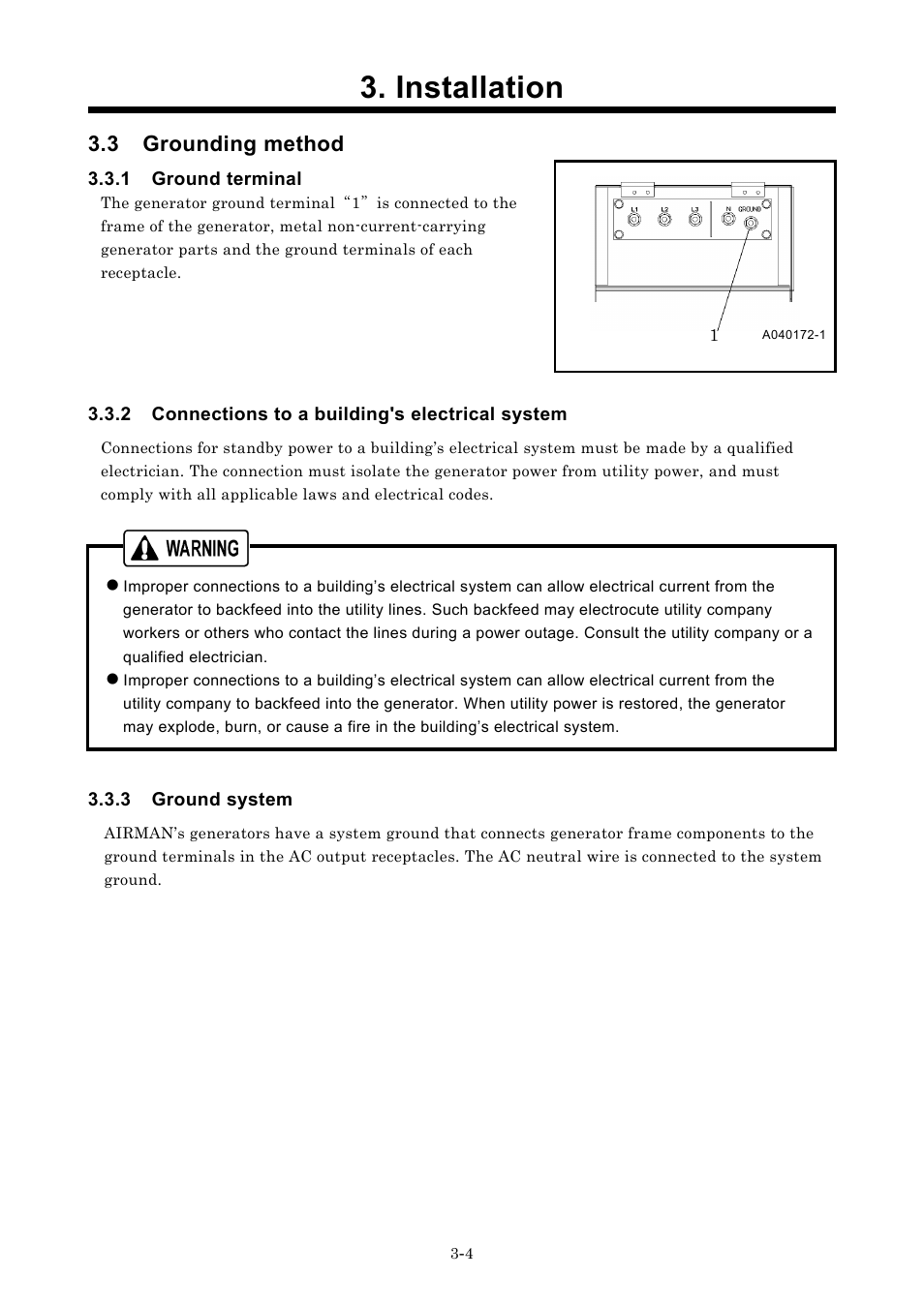 Installation, 3 grounding method | MMD Equipment 40S-8B1 User Manual | Page 17 / 69