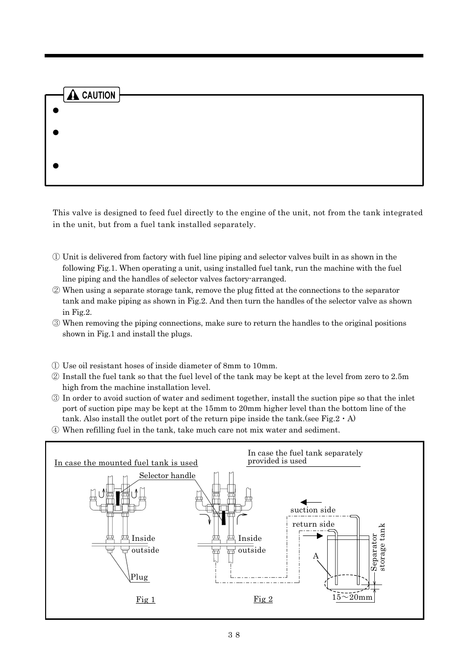 Installation, 5 selector valve of fuel pipe | MMD Equipment 40S-8B1 User Manual | Page 21 / 69