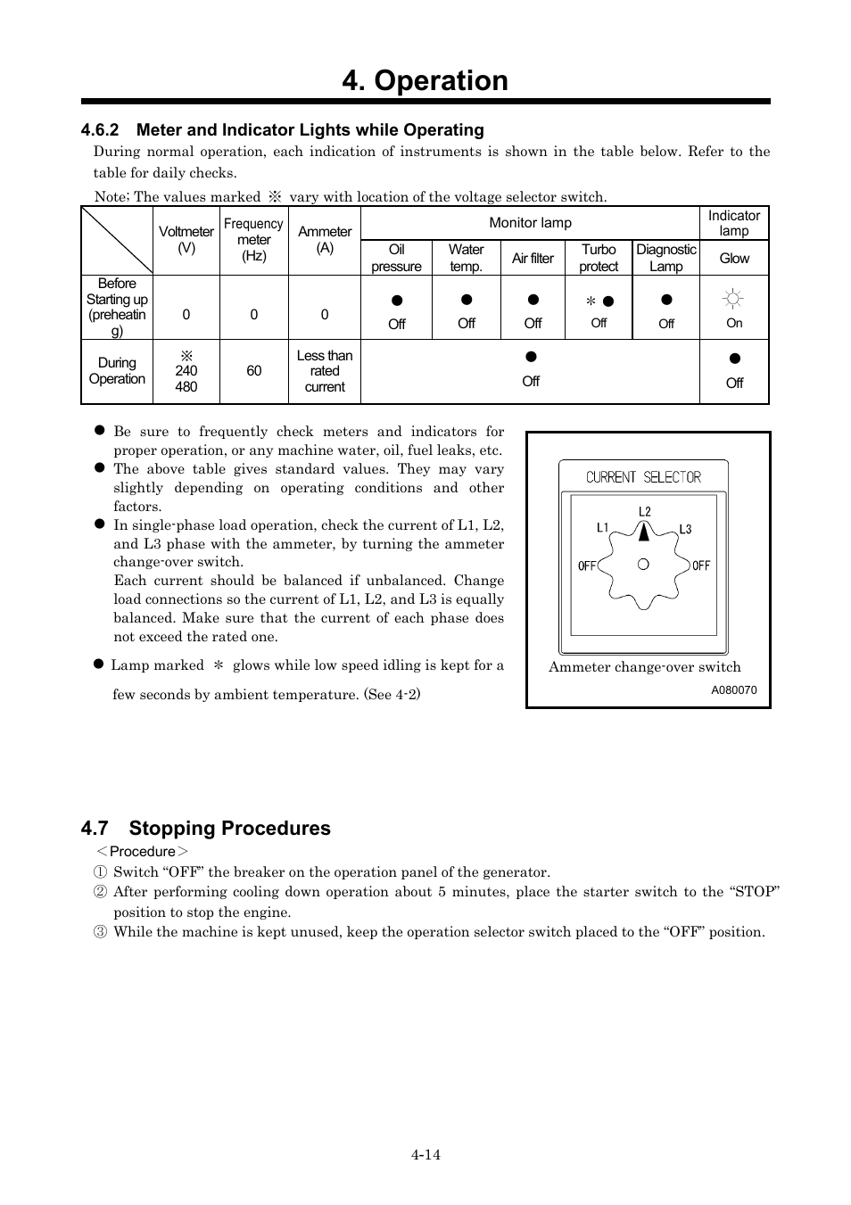 7 stopping procedures, Operation | MMD Equipment 400S-6B1 User Manual | Page 37 / 68