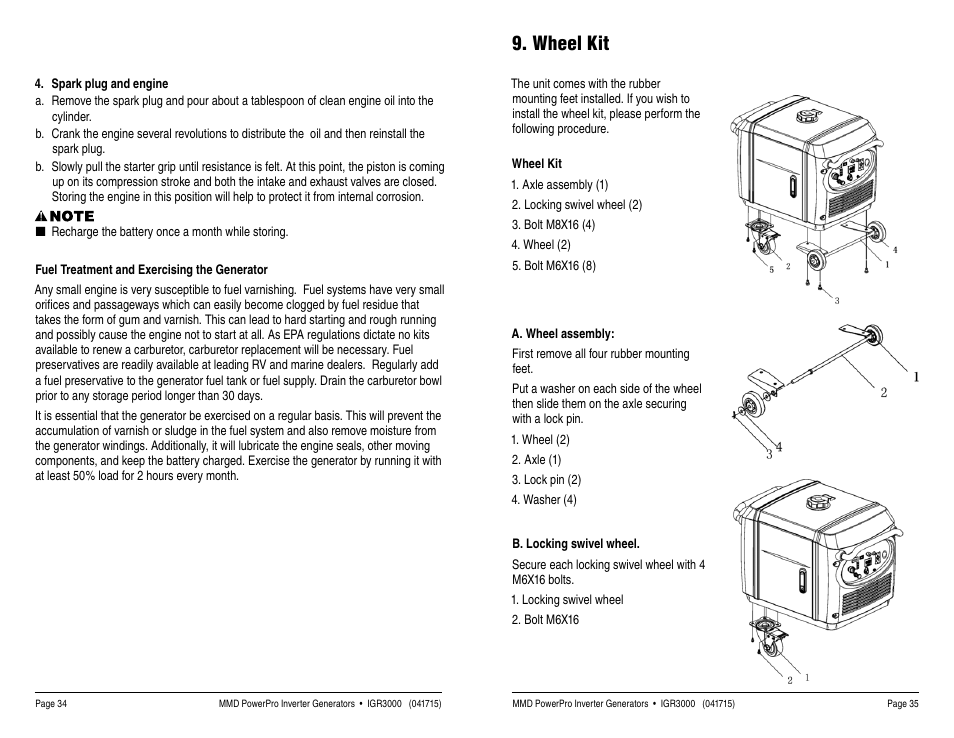 Wheel kit | MMD Equipment IGR3000 User Manual | Page 18 / 25