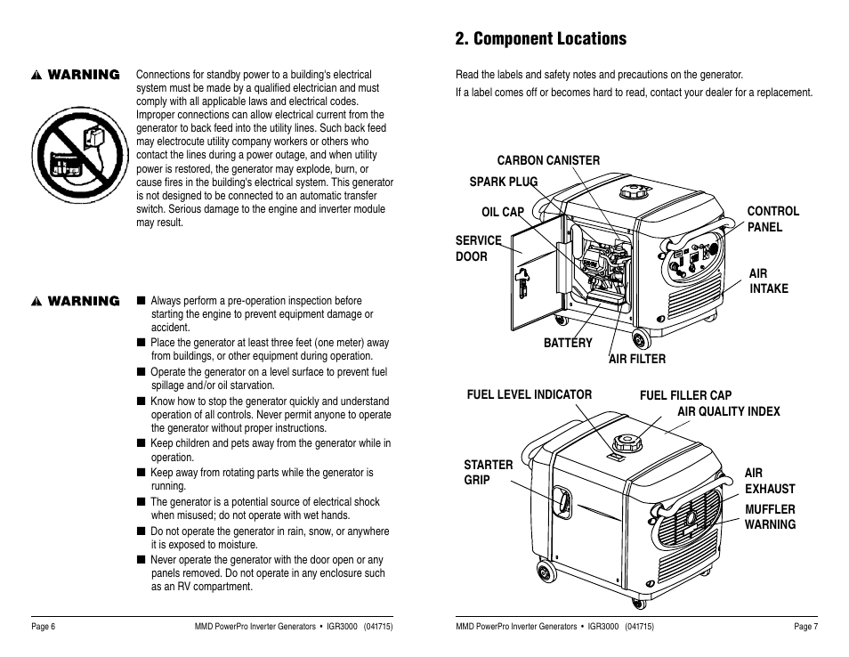Component locations | MMD Equipment IGR3000 User Manual | Page 4 / 25